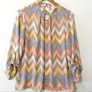 high neck long sleeve blouse size L…
